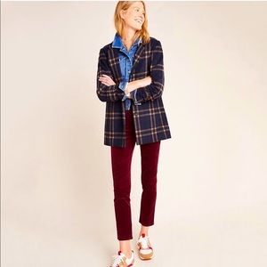 Paige Hoxton Ankle Skinny Corduroy Pants in Burgundy